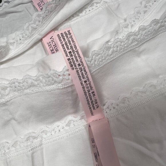Victoria Secret Large L Brief Panties High Waist High Leg Cotton White Lot of 4 - Picture 4 of 6